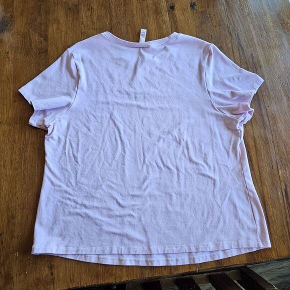 SKIMS Cotton Jersey "Out of Sight, In My Mind" Embroidered T-Shirt Baby Pink 4X - Picture 5 of 6